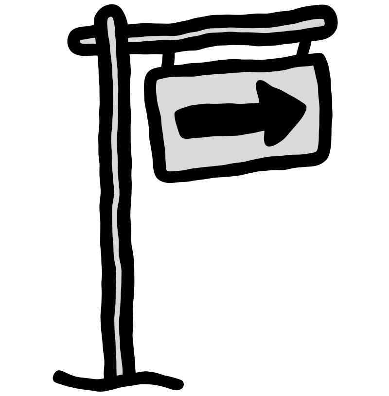Sign pointing right